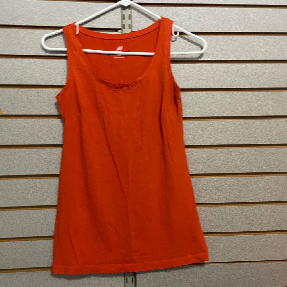 H&M Mama Orange Tank Top Sleeveless Scoop Neck Basic Casual Size S‎